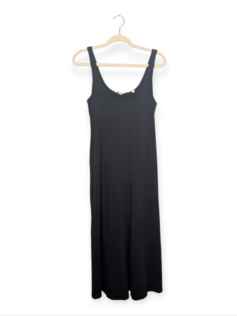 Vince Trapeze Dress S Black Paneled Cotton Blend Sleeveless Minimalist Casual